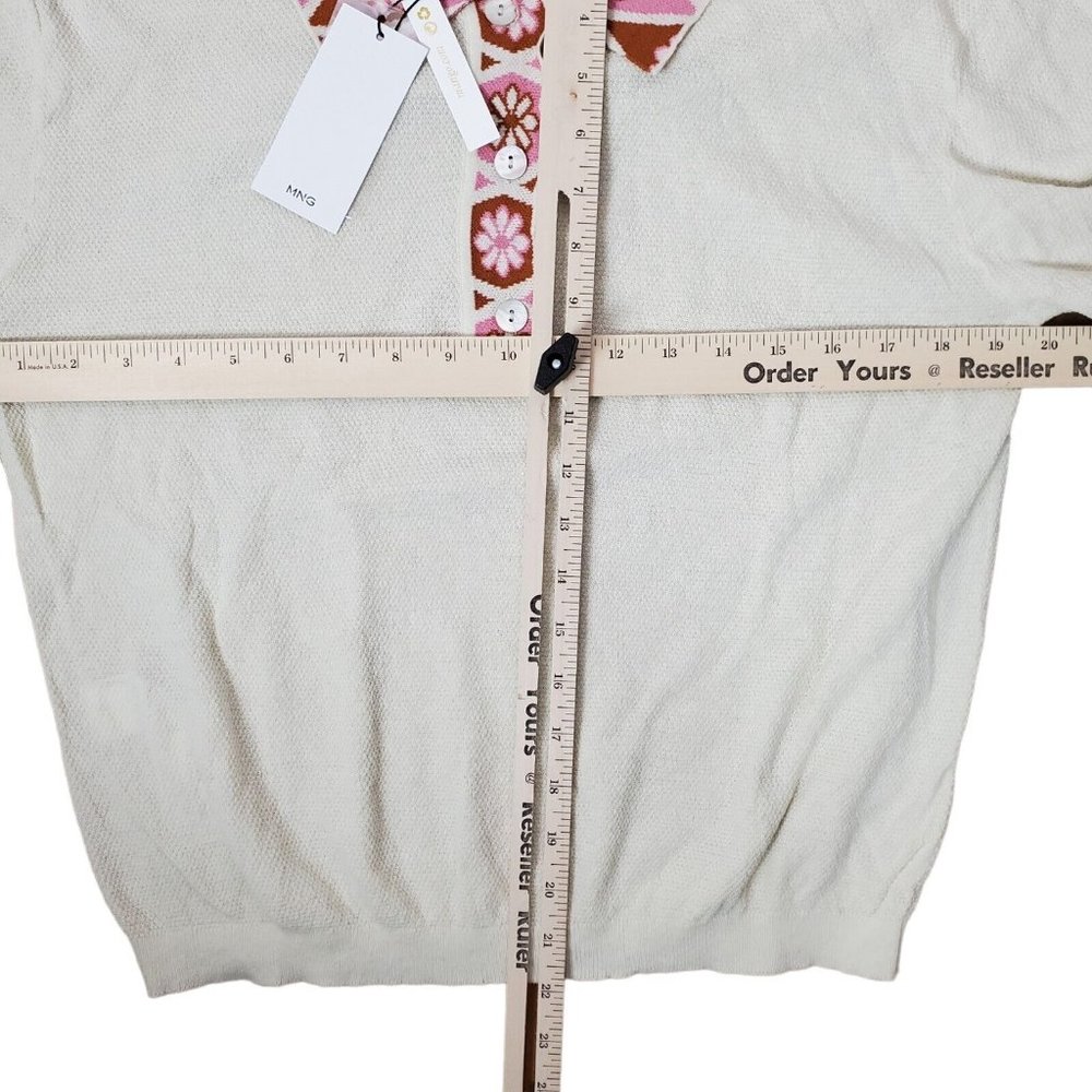 NWOT Mango Womens Knit floral polo Sweater M - Picture 12 of 12